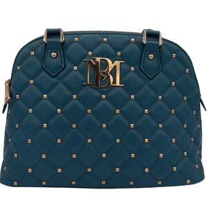New Badgley Mischka Teal Quilted Satchel